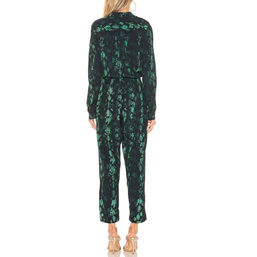 Cleobella Green and Black Lia Jumpsuit in Snake Print Pattern. Size S. - Picture 3 of 8